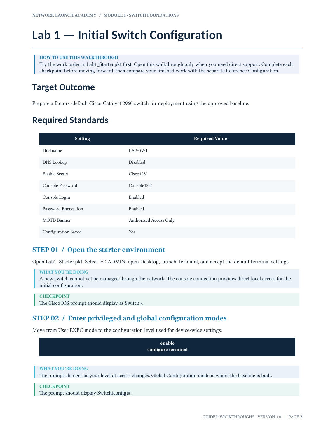 Preview of a step-by-step Module 1 Guided Walkthrough